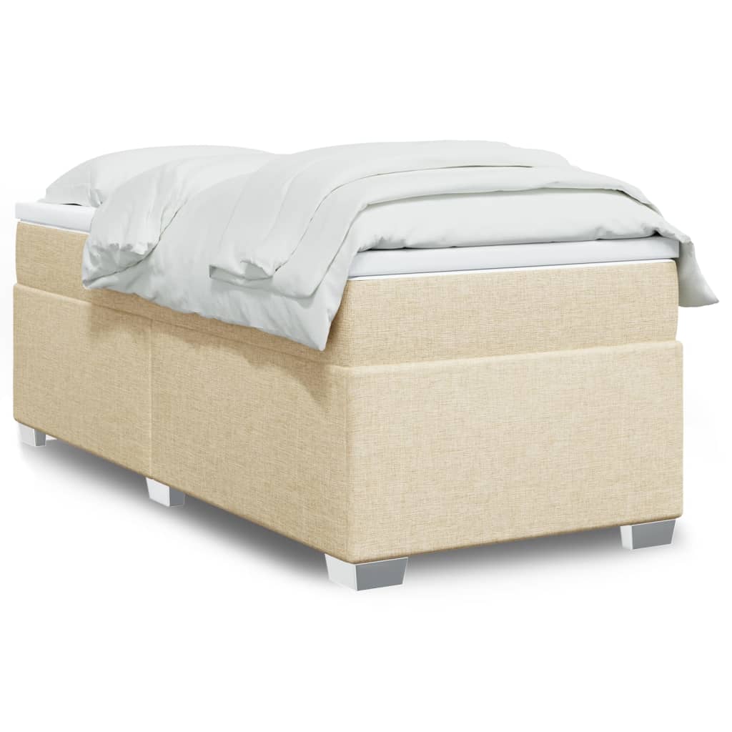 Boxspringbett mit Matratze Hellgrau 80x200 cm Stoff