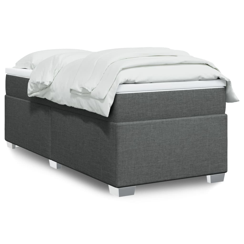 Boxspringbett mit Matratze Hellgrau 80x200 cm Stoff