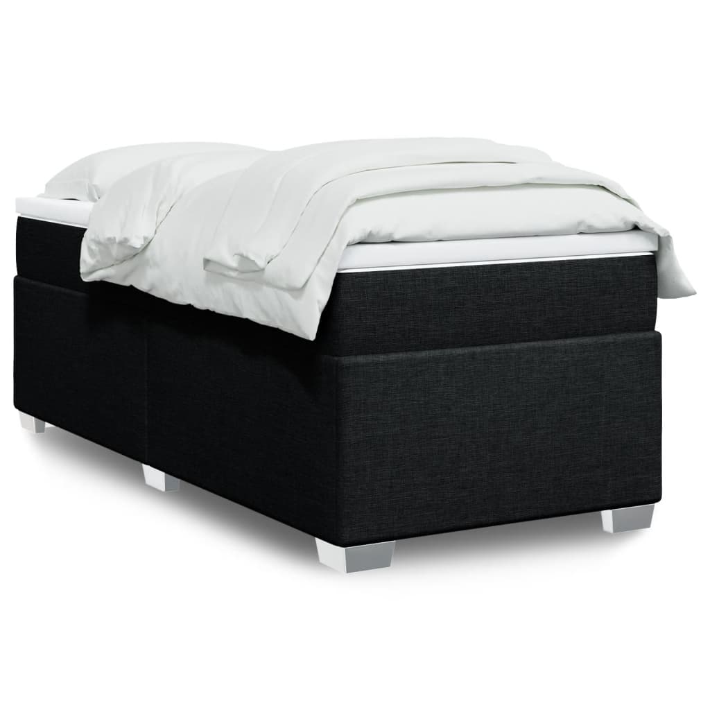 Boxspringbett mit Matratze Hellgrau 80x200 cm Stoff