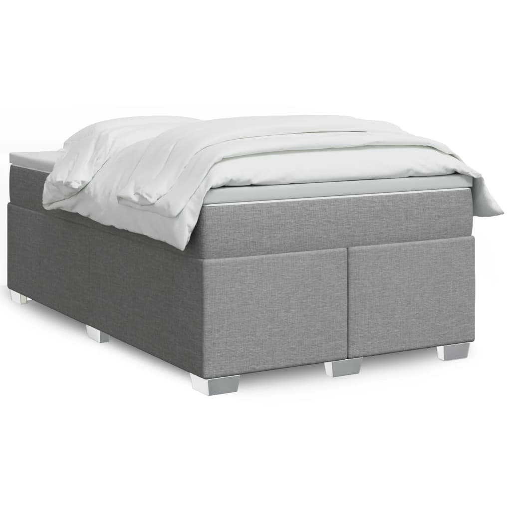 Boxspringbett mit Matratze Hellgrau 80x200 cm Stoff