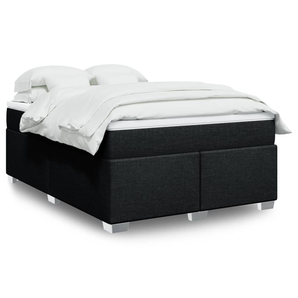 Boxspringbett mit Matratze Hellgrau 80x200 cm Stoff