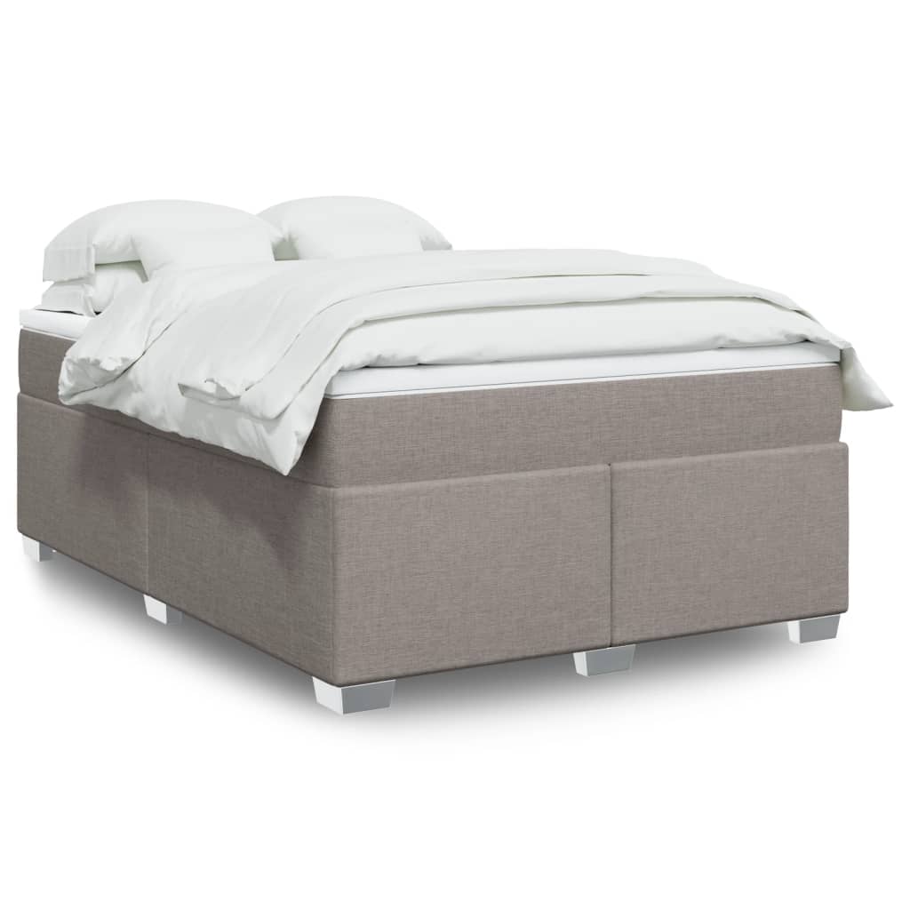 Boxspringbett mit Matratze Hellgrau 80x200 cm Stoff