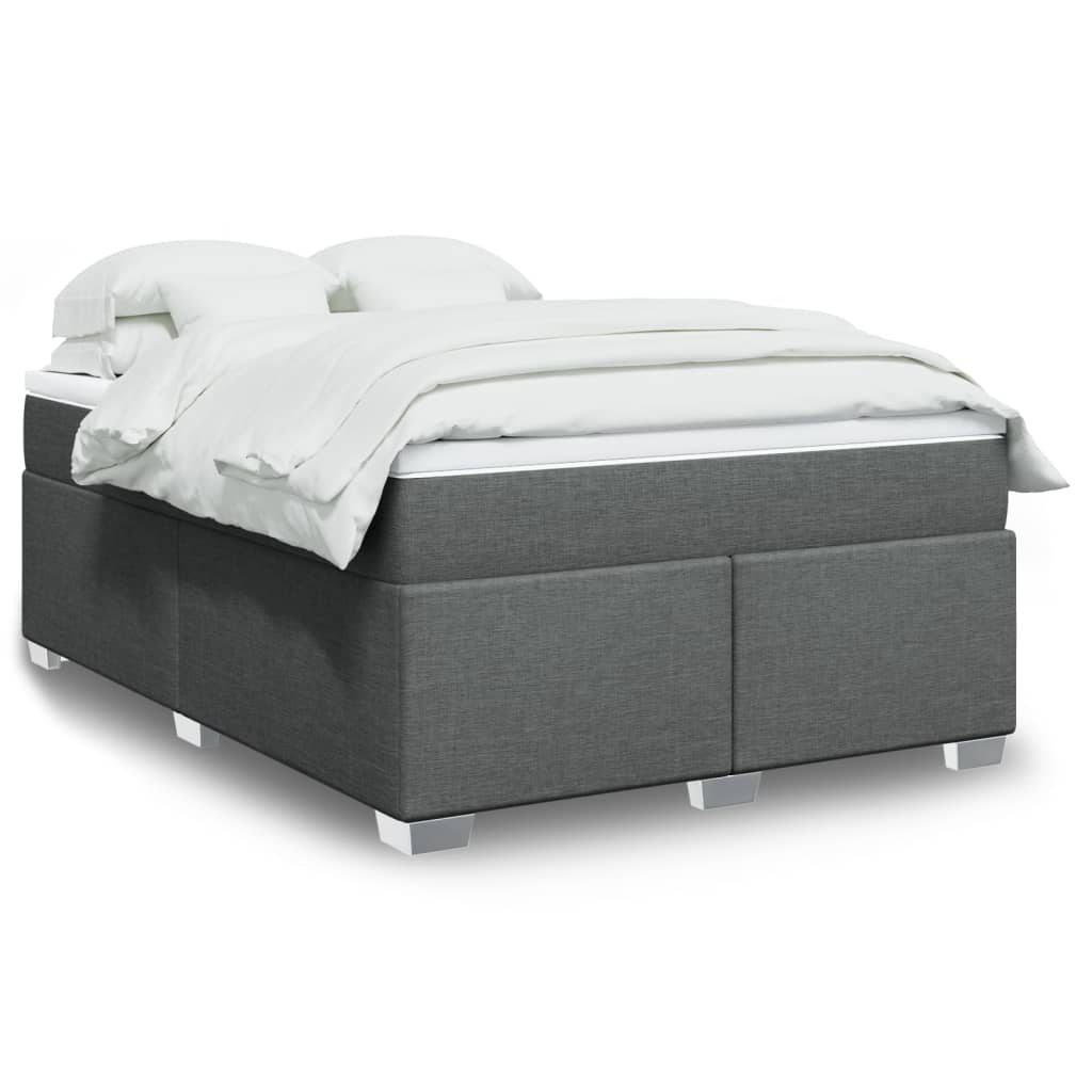 Boxspringbett mit Matratze Hellgrau 80x200 cm Stoff