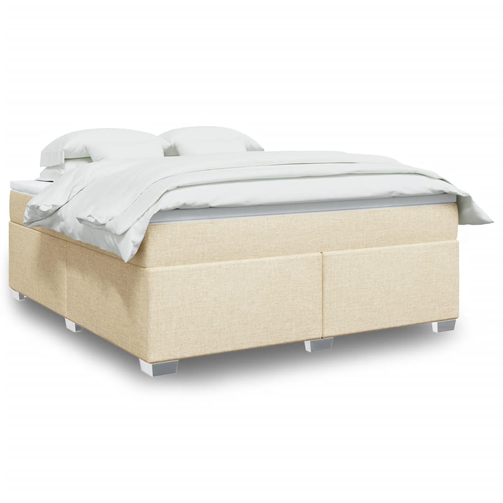 Boxspringbett mit Matratze Hellgrau 80x200 cm Stoff