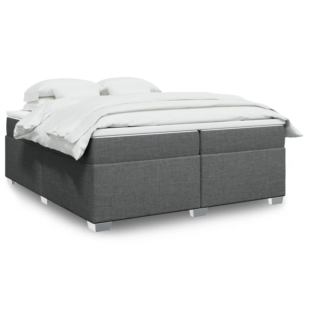 Boxspringbett mit Matratze Hellgrau 80x200 cm Stoff
