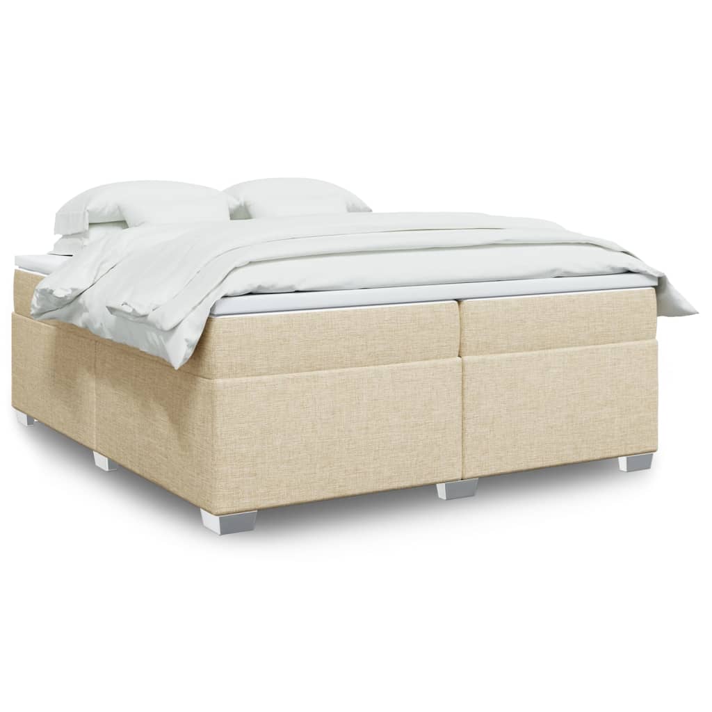 Boxspringbett mit Matratze Hellgrau 80x200 cm Stoff