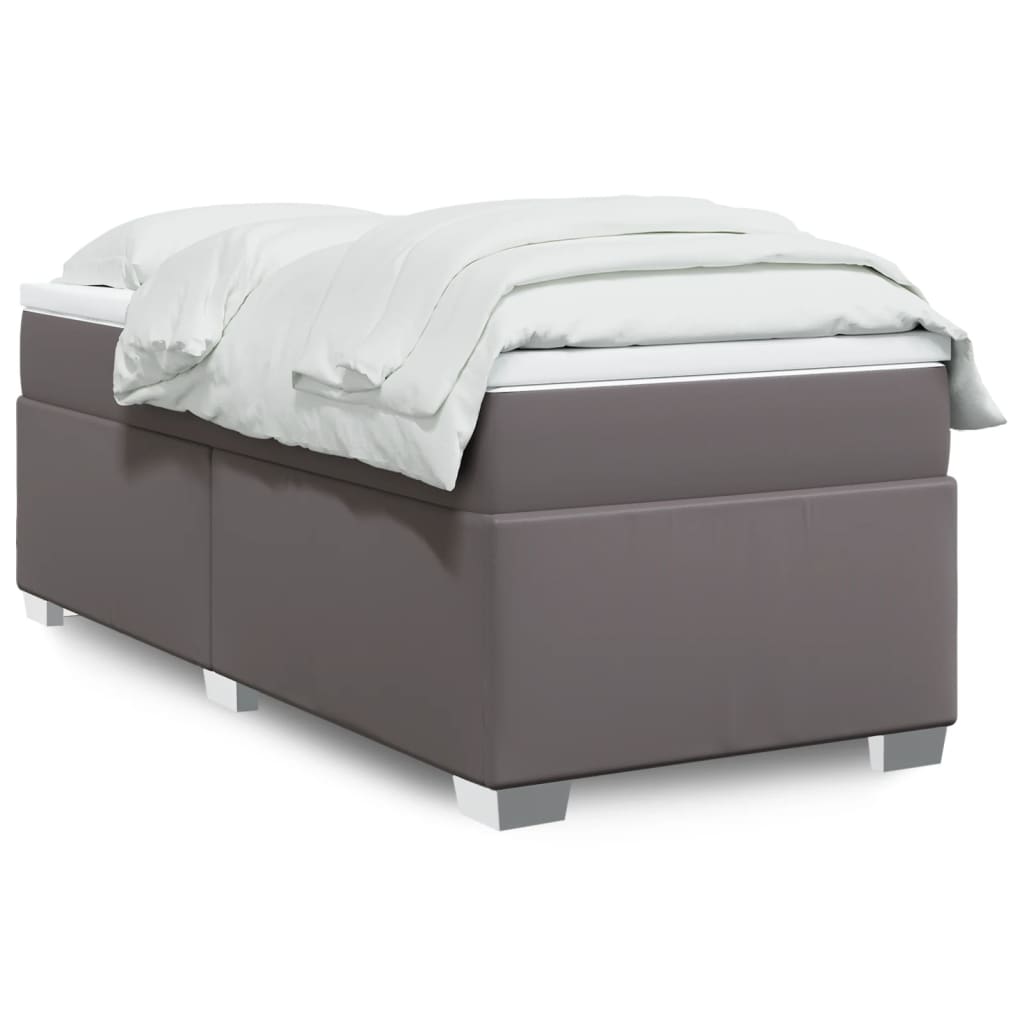 Boxspringbett mit Matratze Schwarz 80x200 cm Kunstleder