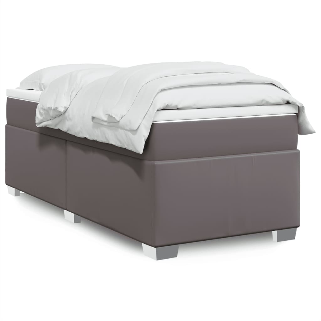 Boxspringbett mit Matratze Schwarz 80x200 cm Kunstleder