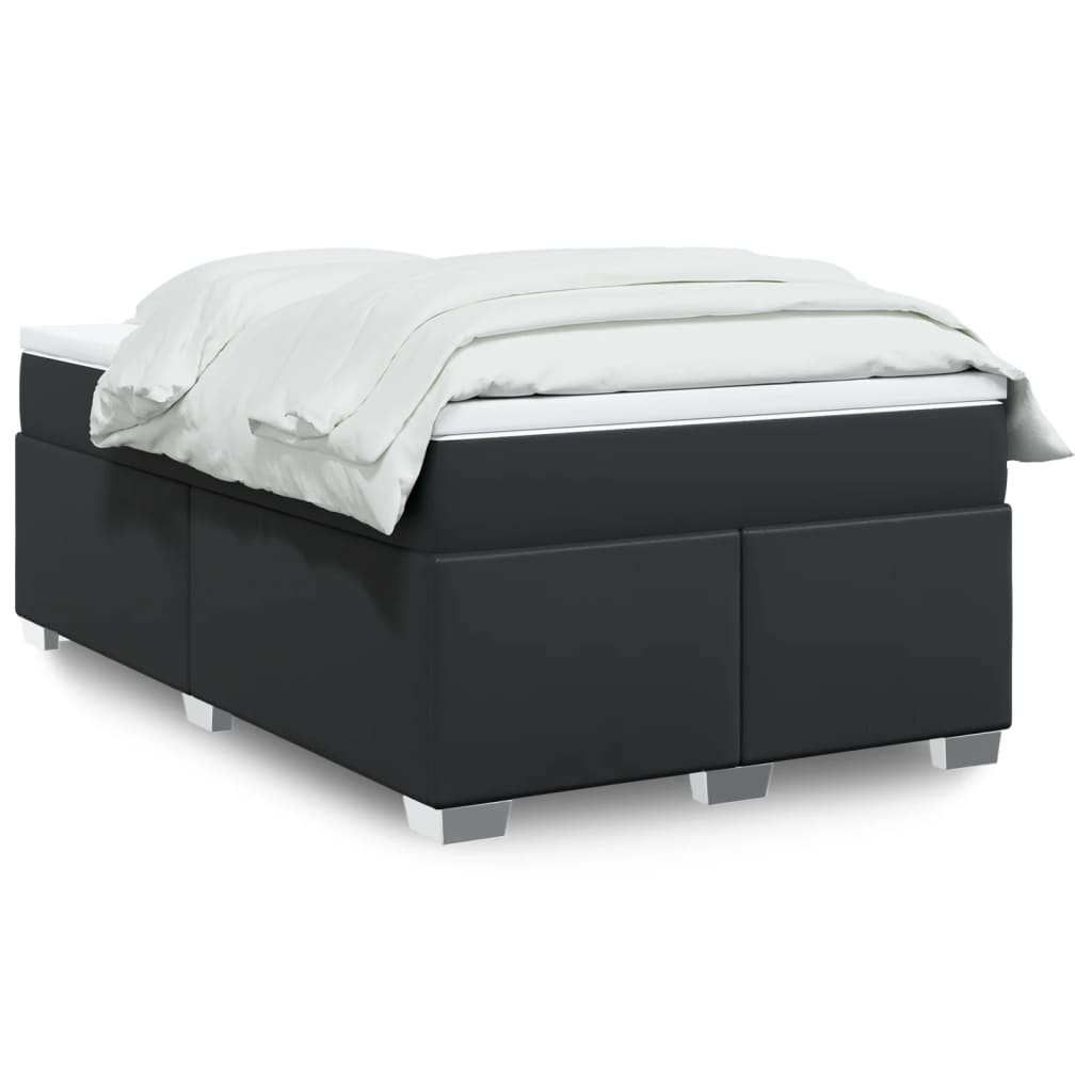 Boxspringbett mit Matratze Schwarz 80x200 cm Kunstleder