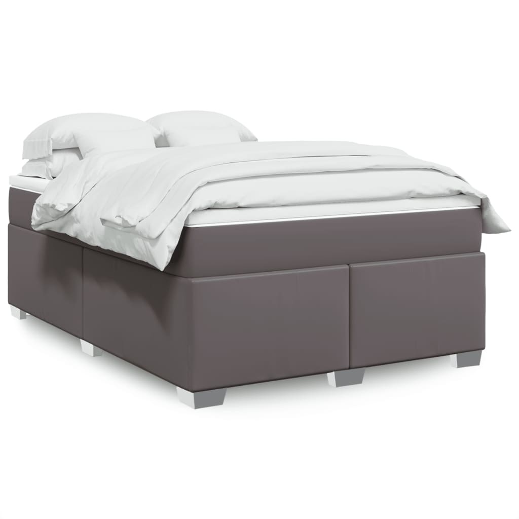 Boxspringbett mit Matratze Schwarz 80x200 cm Kunstleder