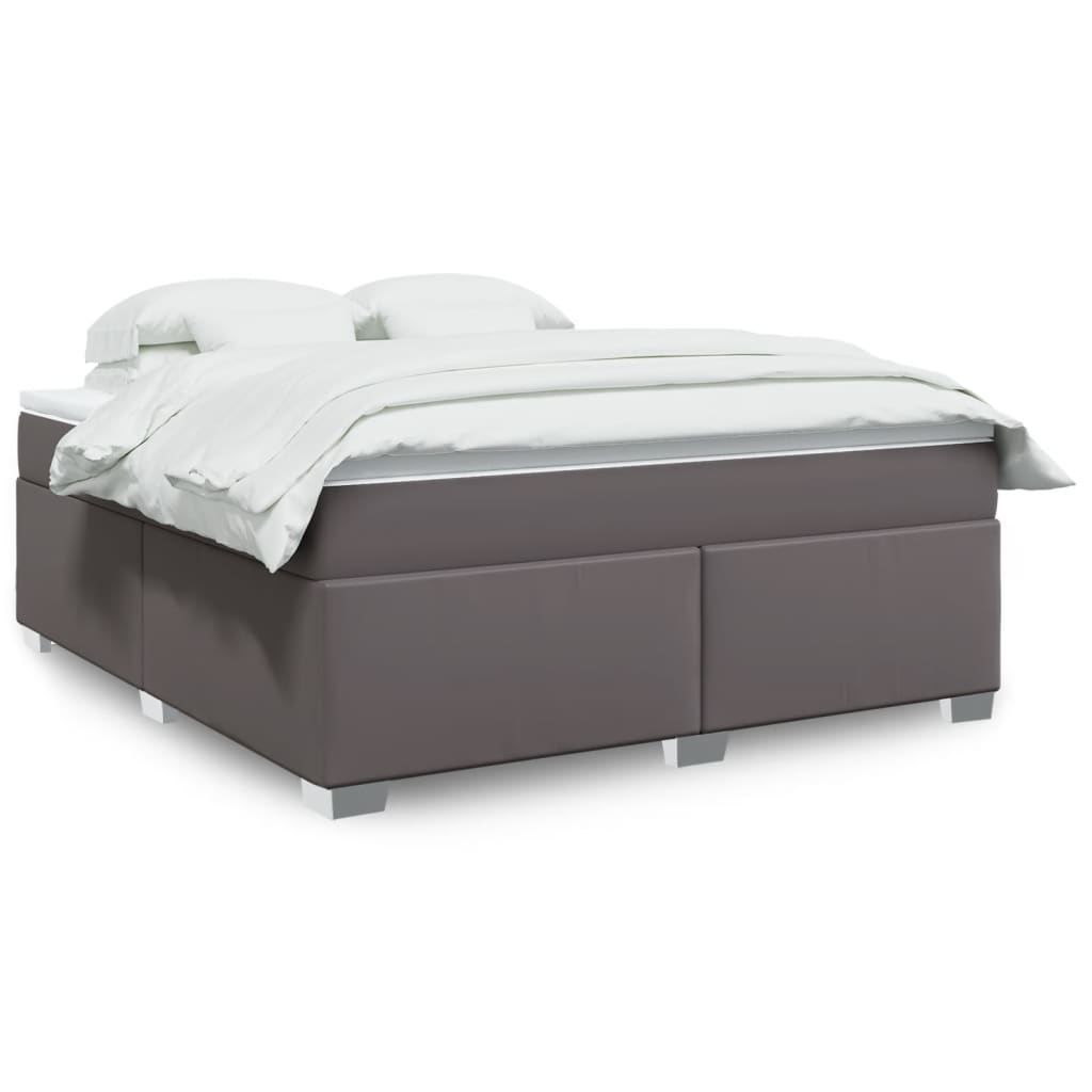 Boxspringbett mit Matratze Schwarz 80x200 cm Kunstleder