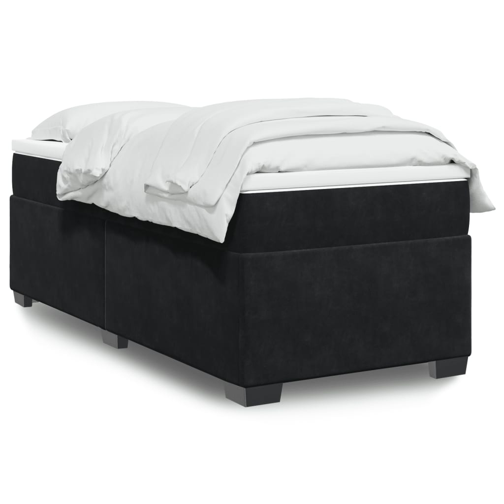 Boxspringbett mit Matratze Hellgrau 80x200 cm Samt