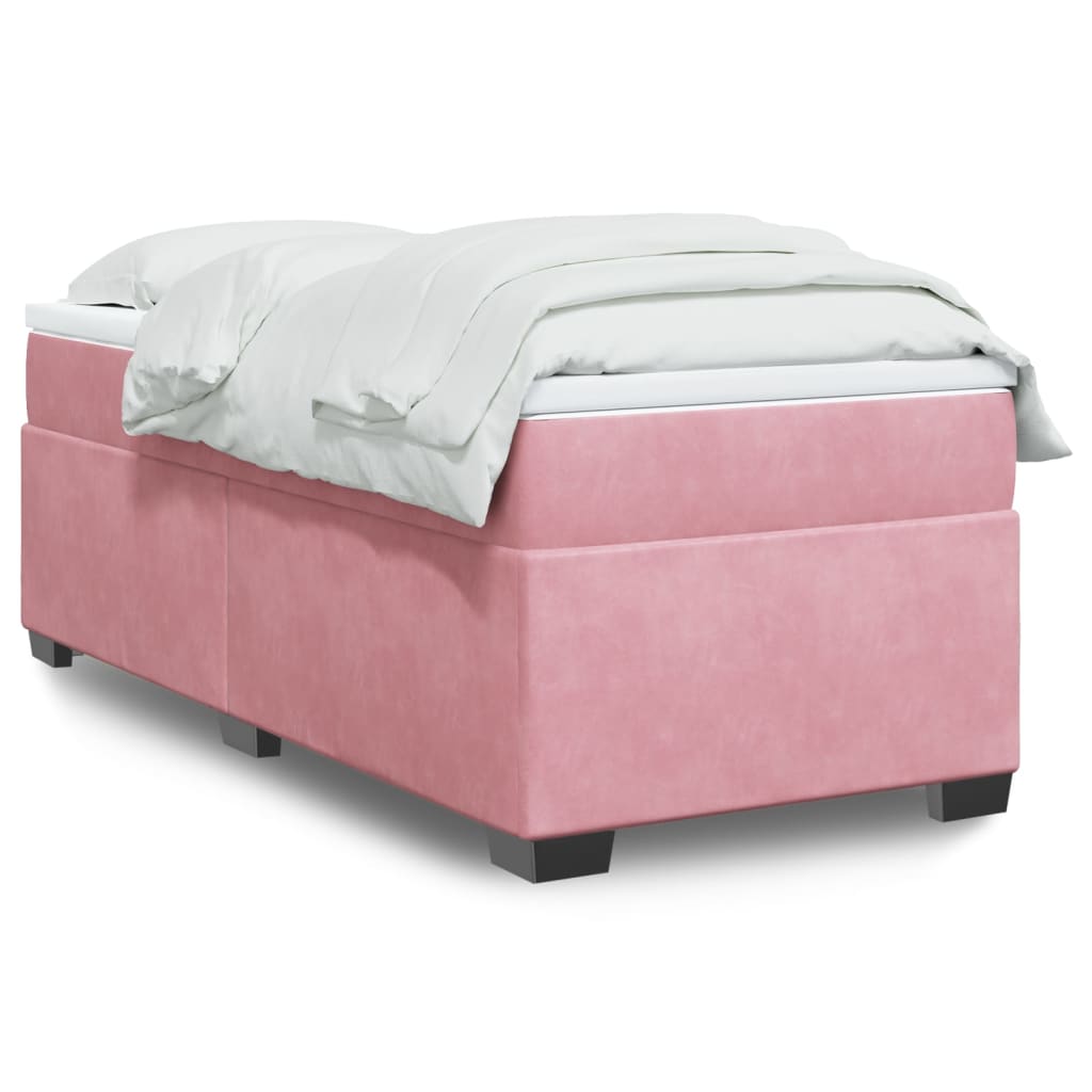 Boxspringbett mit Matratze Hellgrau 80x200 cm Samt
