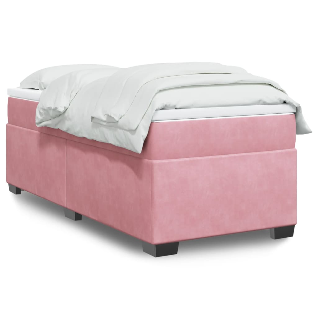Boxspringbett mit Matratze Hellgrau 80x200 cm Samt