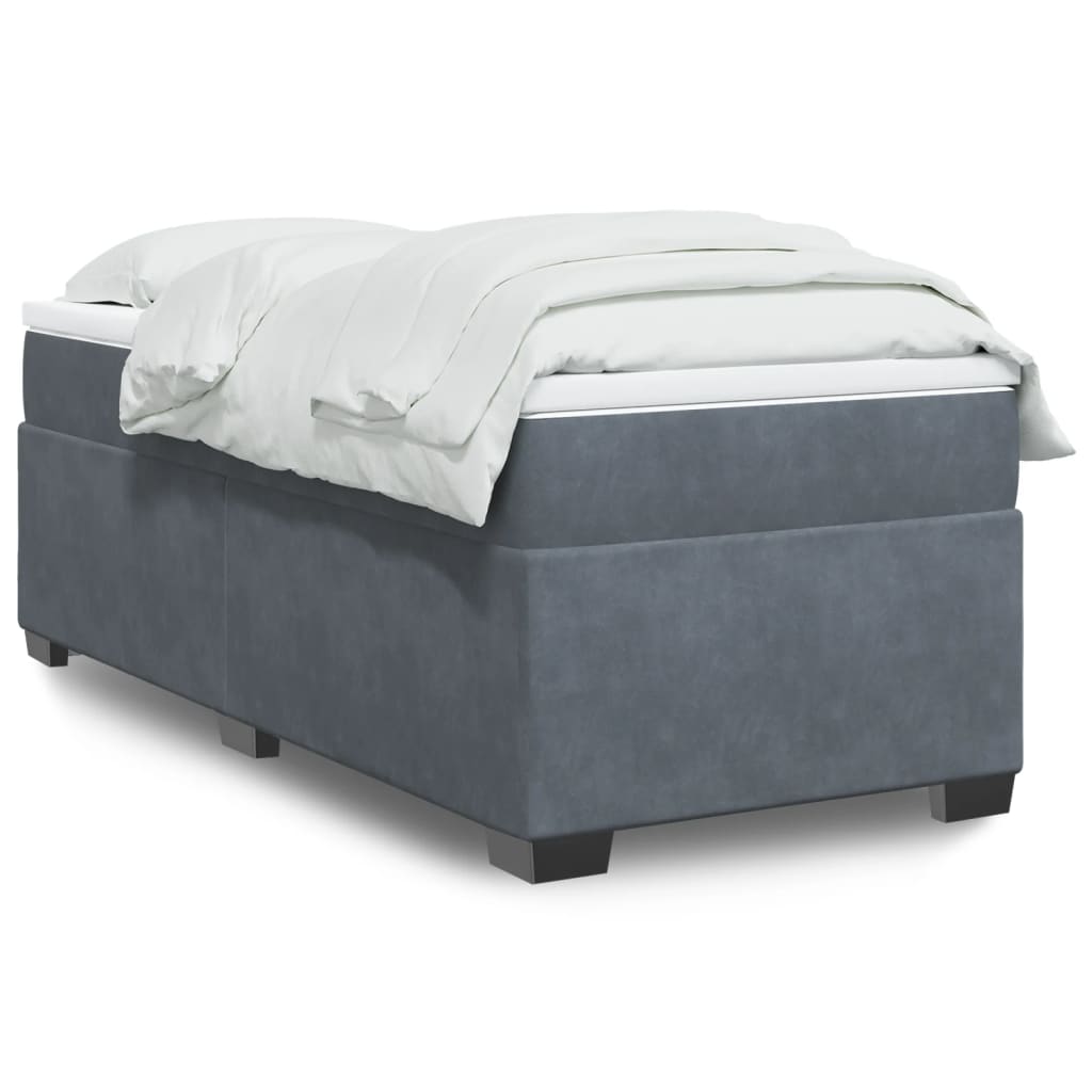 Boxspringbett mit Matratze Hellgrau 80x200 cm Samt