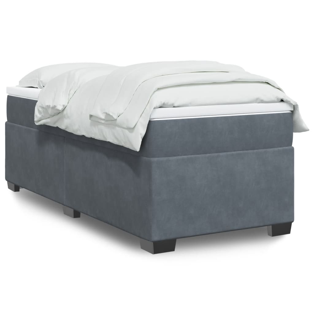 Boxspringbett mit Matratze Hellgrau 80x200 cm Samt