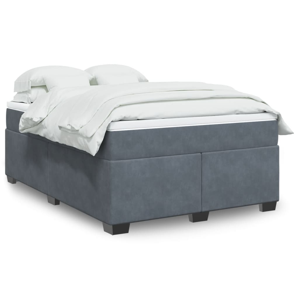 Boxspringbett mit Matratze Hellgrau 80x200 cm Samt