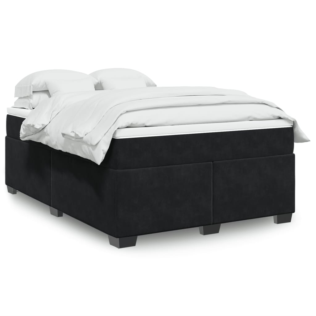 Boxspringbett mit Matratze Hellgrau 80x200 cm Samt