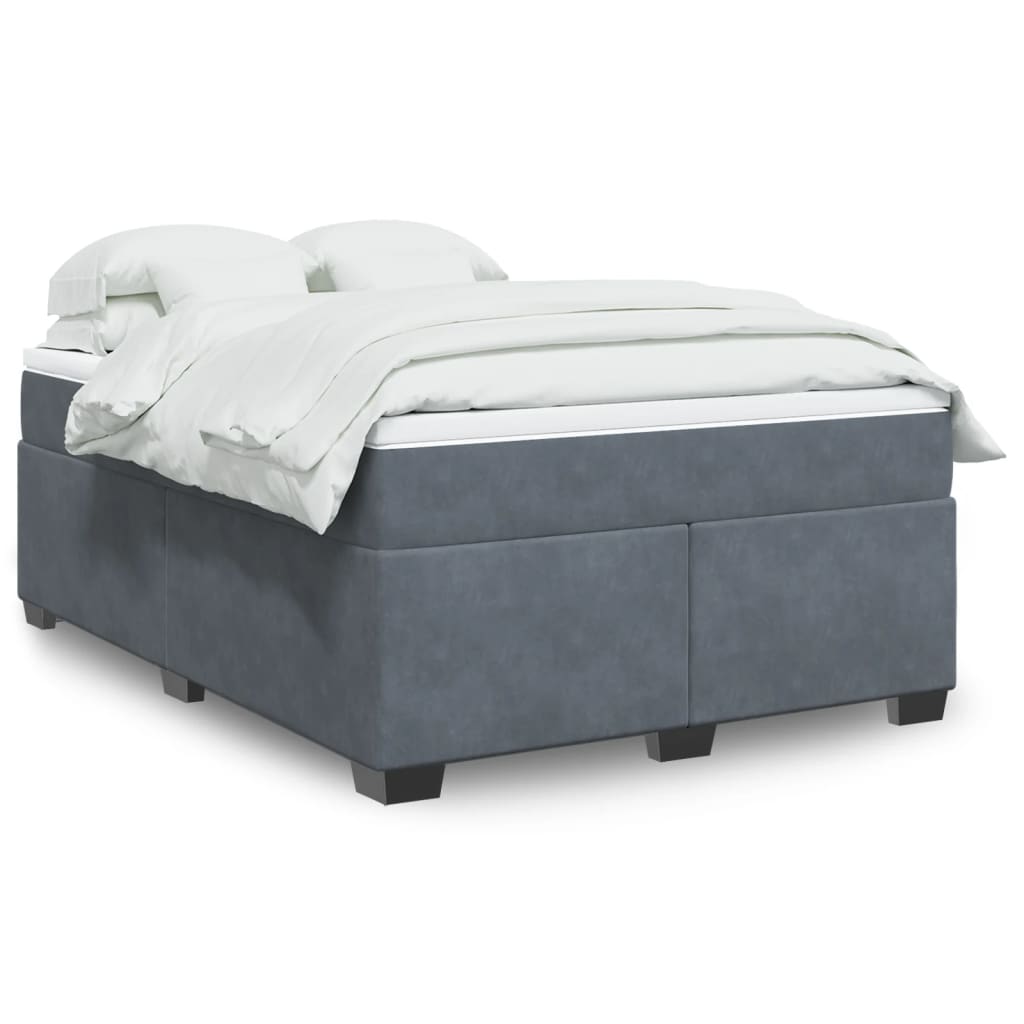 Boxspringbett mit Matratze Hellgrau 80x200 cm Samt