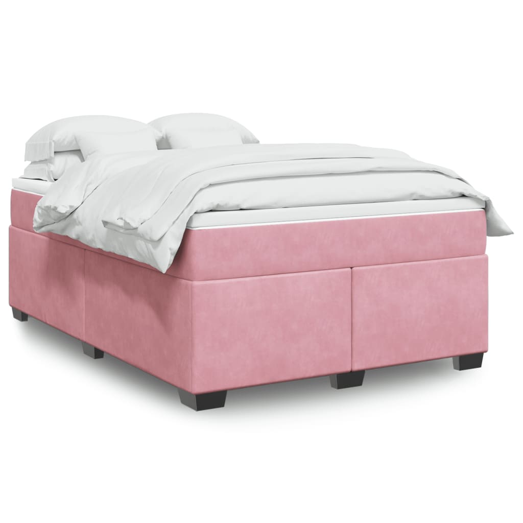 Boxspringbett mit Matratze Hellgrau 80x200 cm Samt