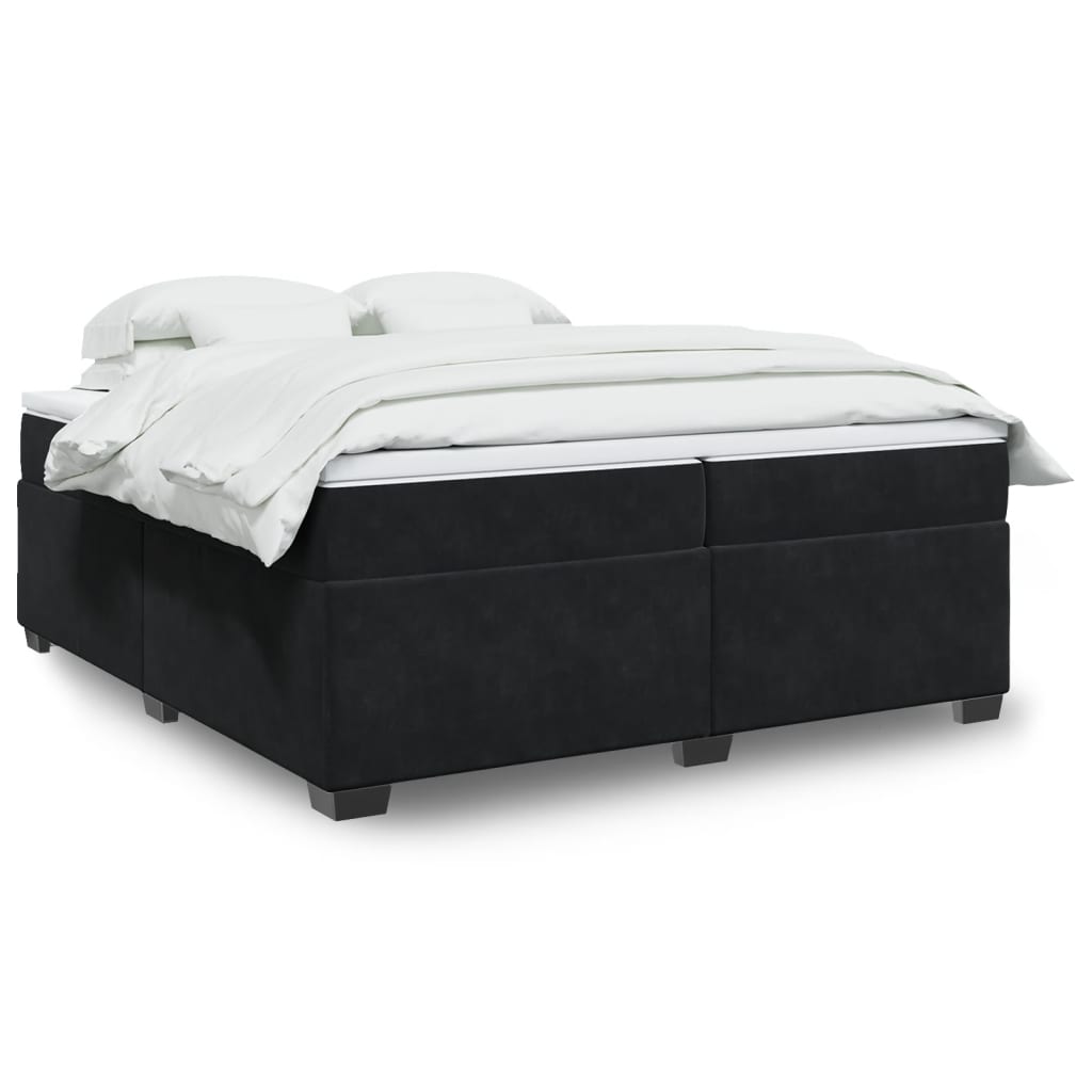 Boxspringbett mit Matratze Hellgrau 80x200 cm Samt