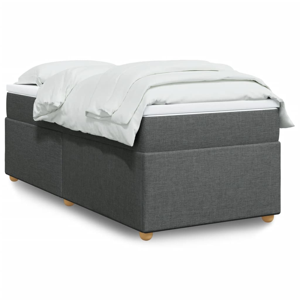 Boxspringbett mit Matratze Hellgrau 80x200 cm Stoff