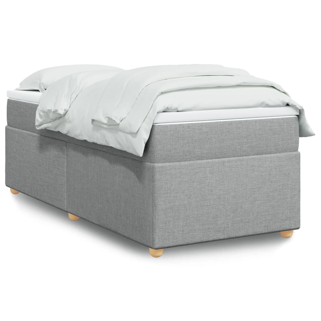Boxspringbett mit Matratze Hellgrau 80x200 cm Stoff