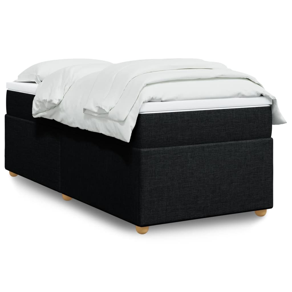 Boxspringbett mit Matratze Hellgrau 80x200 cm Stoff