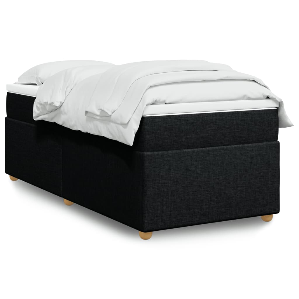 Boxspringbett mit Matratze Hellgrau 80x200 cm Stoff