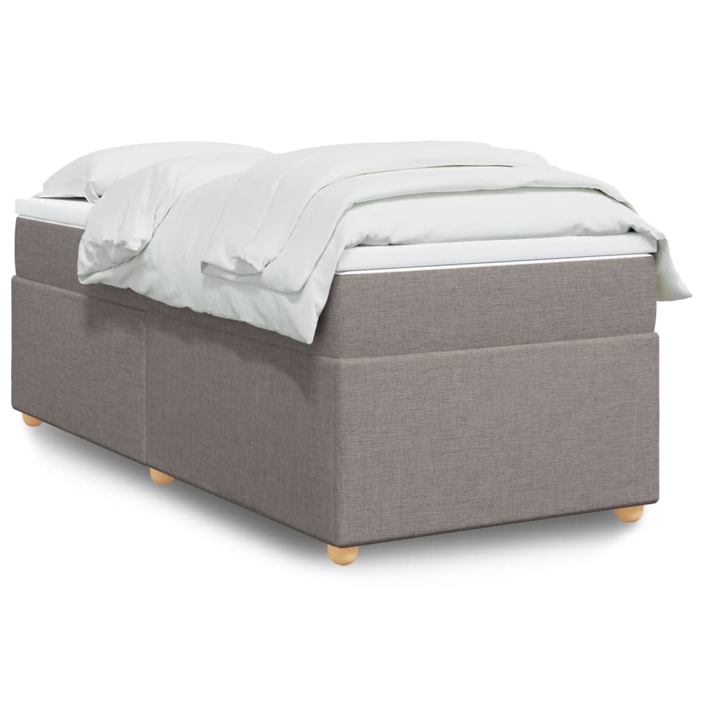 Boxspringbett mit Matratze Hellgrau 80x200 cm Stoff