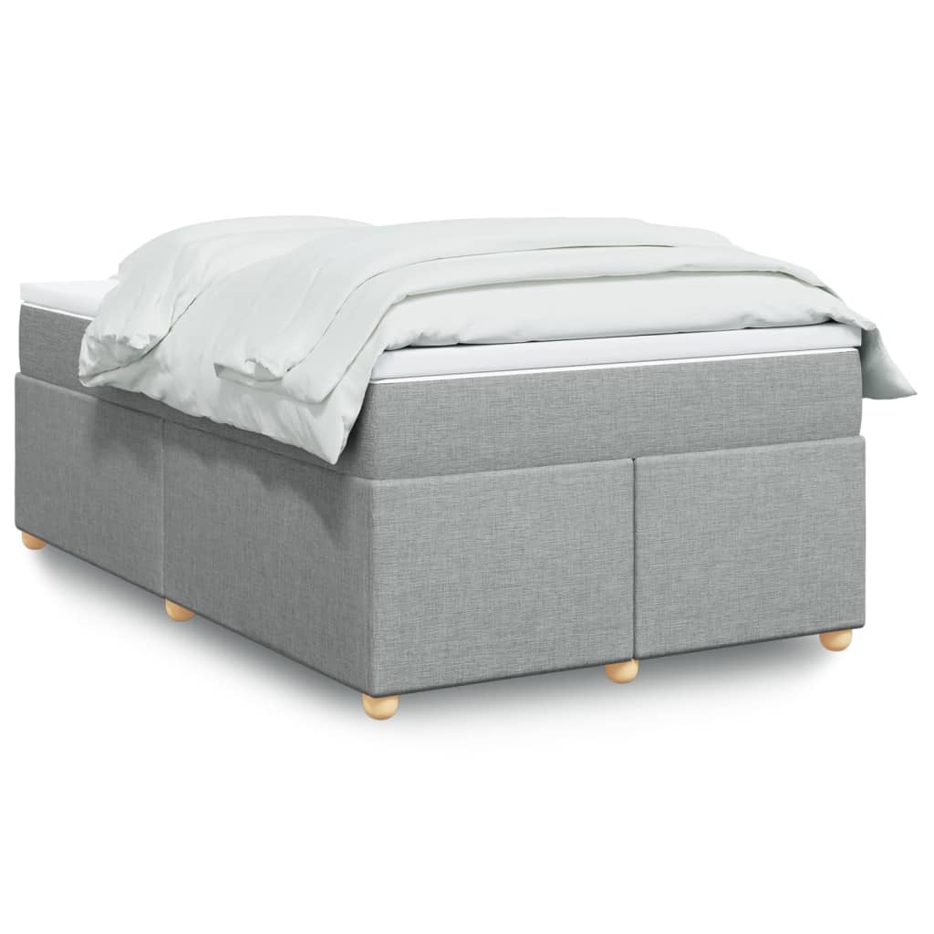 Boxspringbett mit Matratze Hellgrau 80x200 cm Stoff