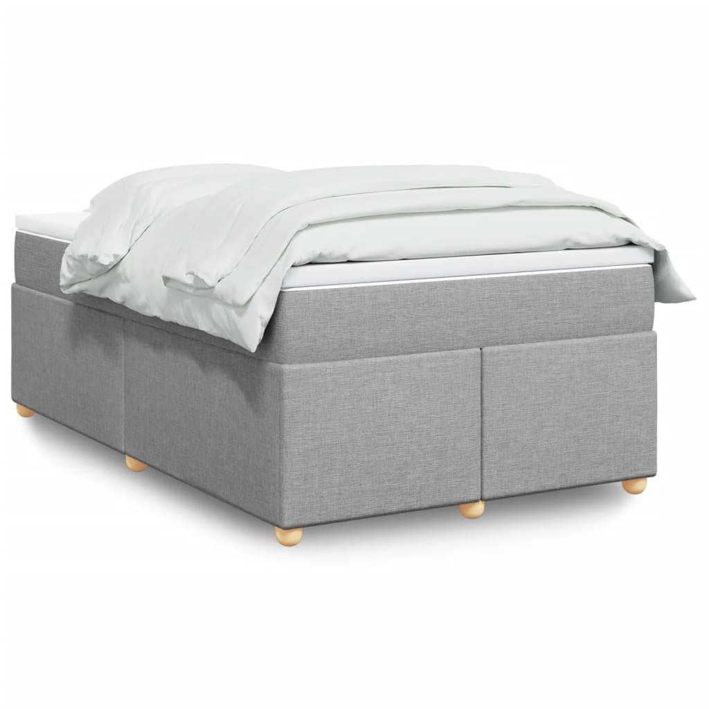 Boxspringbett mit Matratze Hellgrau 80x200 cm Stoff