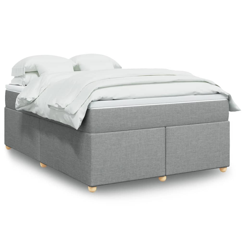 Boxspringbett mit Matratze Hellgrau 80x200 cm Stoff