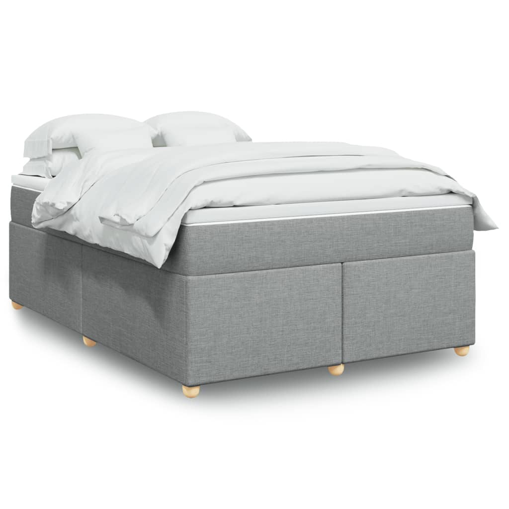 Boxspringbett mit Matratze Hellgrau 80x200 cm Stoff
