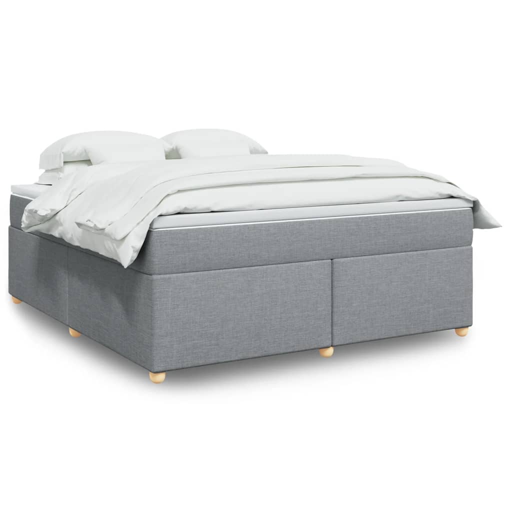 Boxspringbett mit Matratze Hellgrau 80x200 cm Stoff