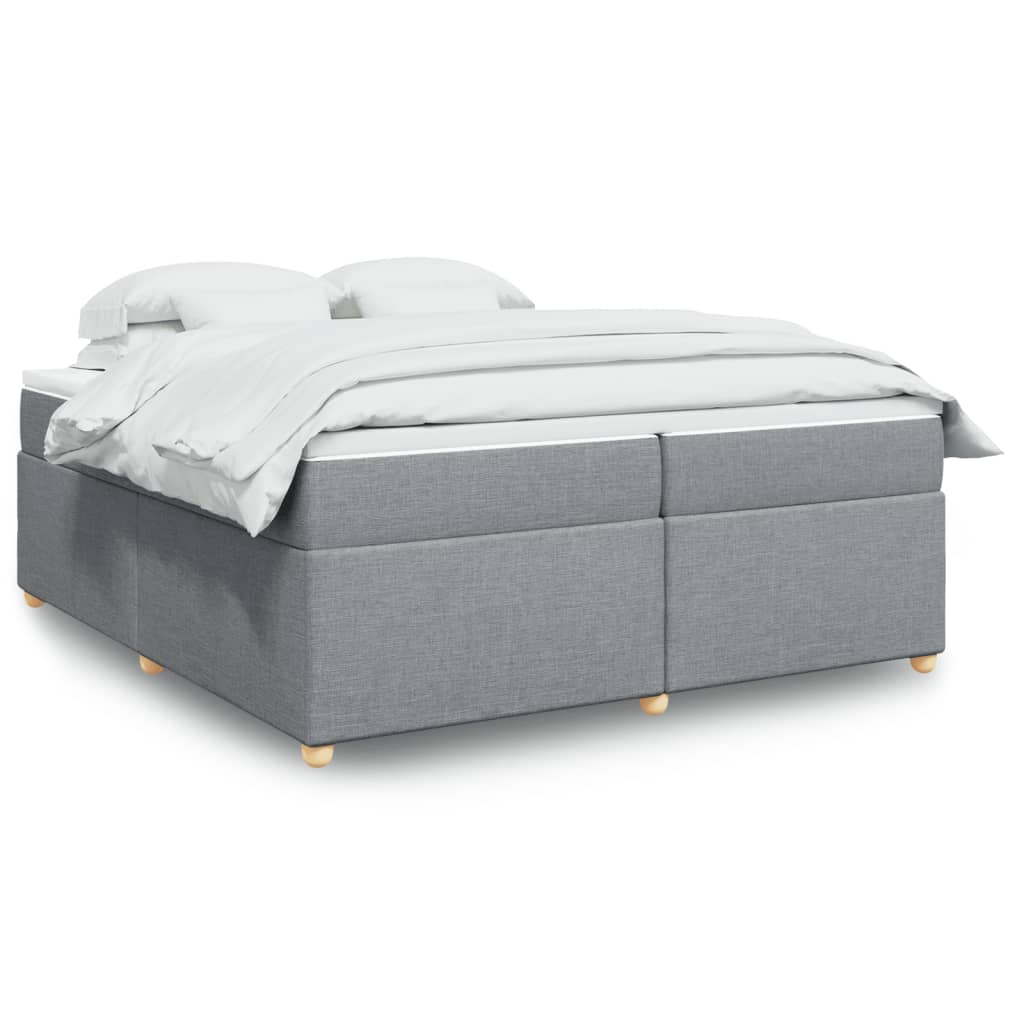 Boxspringbett mit Matratze Hellgrau 80x200 cm Stoff