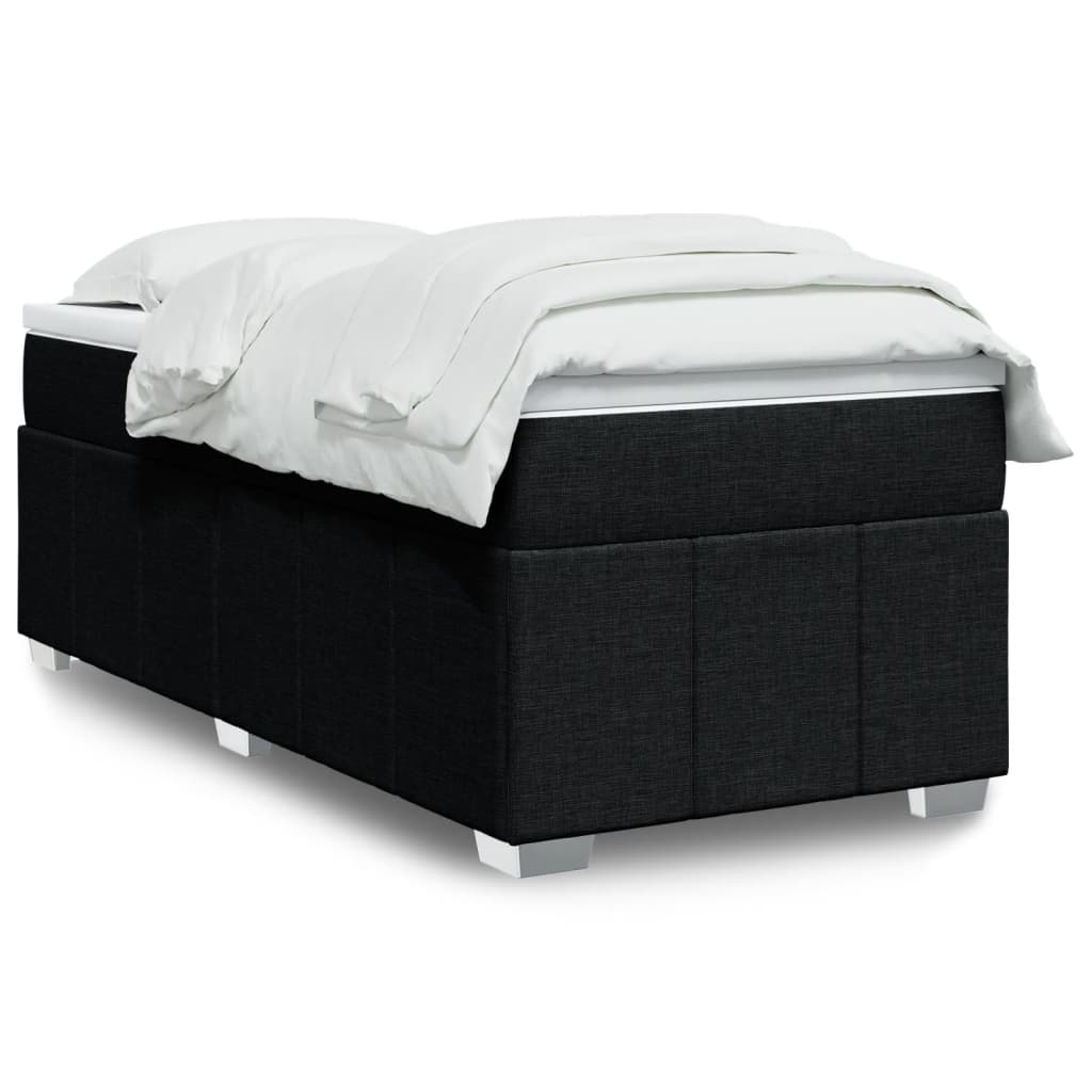 Boxspringbett mit Matratze Hellgrau 80x200 cm Stoff