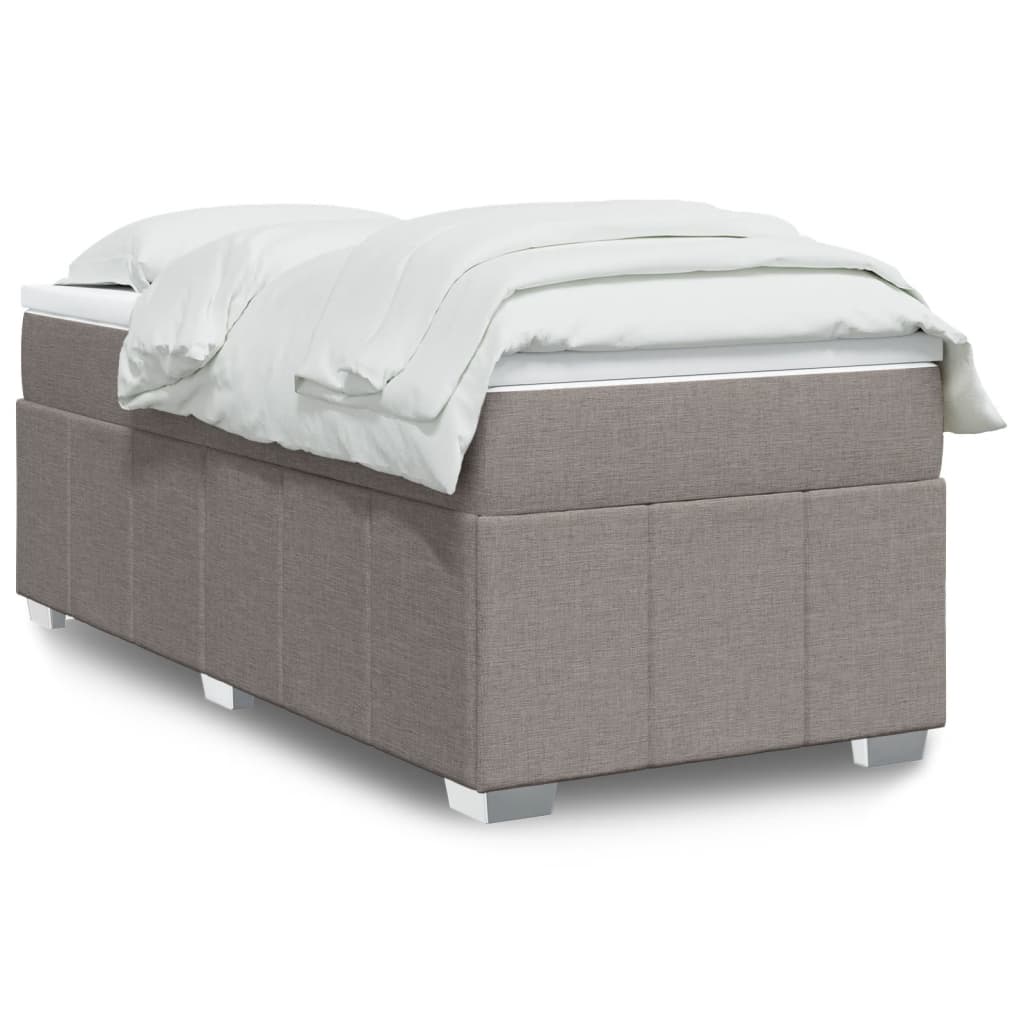 Boxspringbett mit Matratze Hellgrau 80x200 cm Stoff