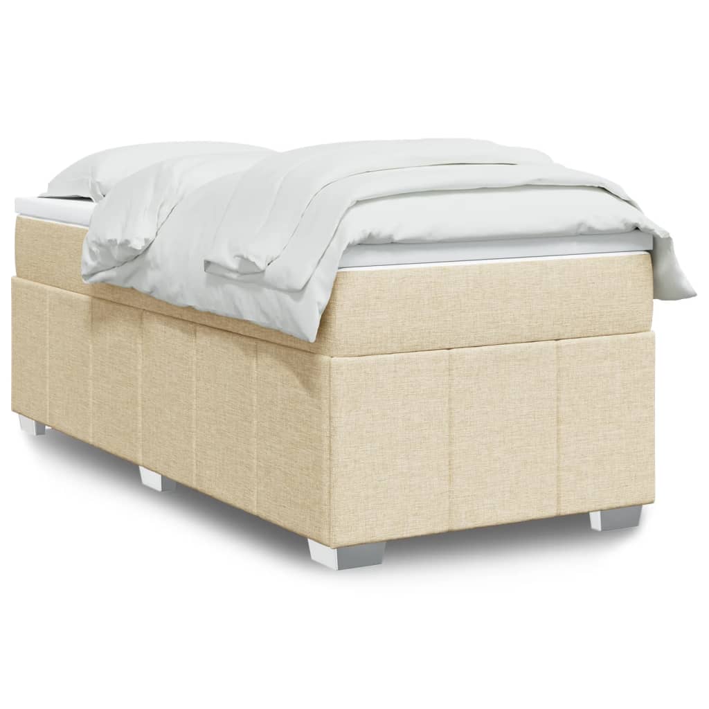 Boxspringbett mit Matratze Hellgrau 80x200 cm Stoff