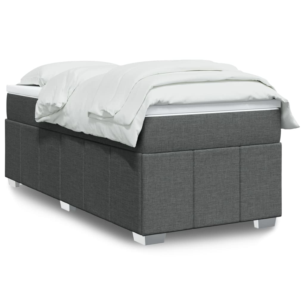 Boxspringbett mit Matratze Hellgrau 80x200 cm Stoff