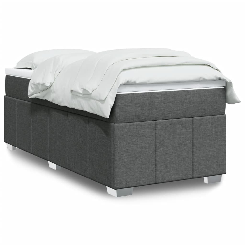 Boxspringbett mit Matratze Hellgrau 80x200 cm Stoff