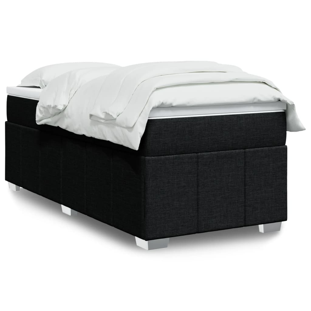 Boxspringbett mit Matratze Hellgrau 80x200 cm Stoff