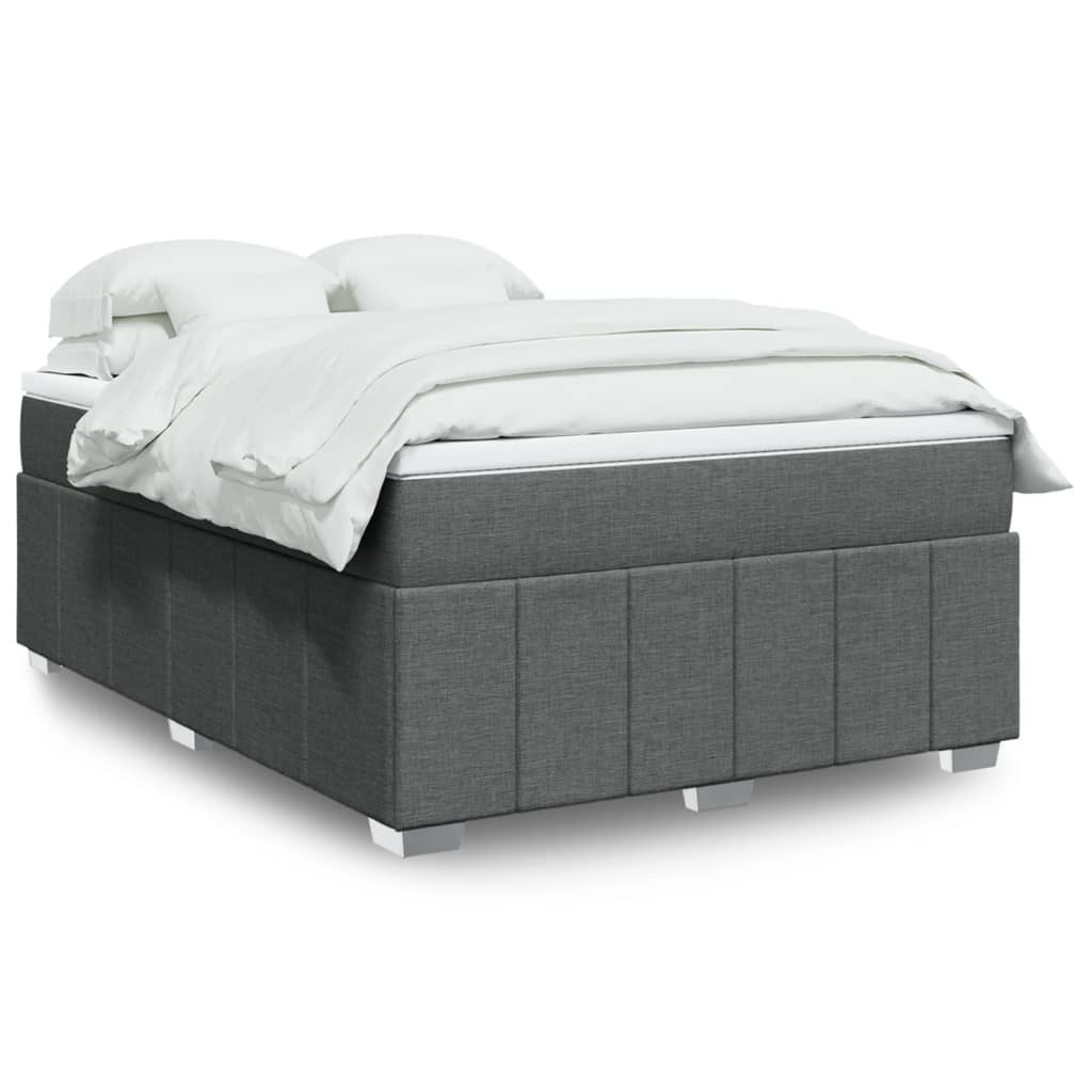 Boxspringbett mit Matratze Hellgrau 80x200 cm Stoff