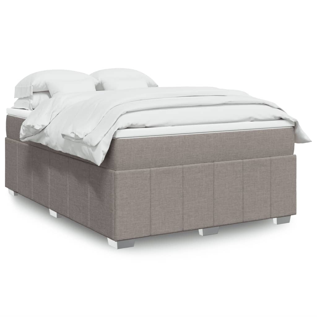 Boxspringbett mit Matratze Hellgrau 80x200 cm Stoff