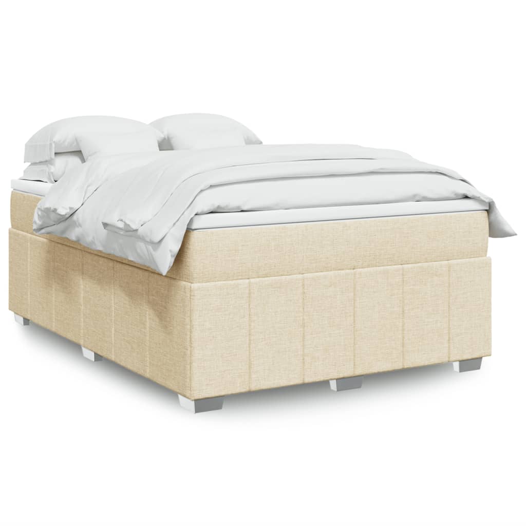 Boxspringbett mit Matratze Hellgrau 80x200 cm Stoff