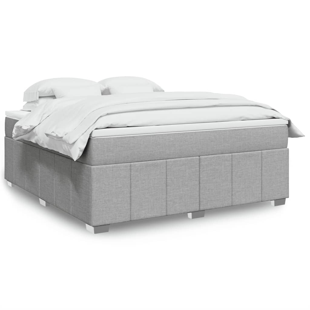 Boxspringbett mit Matratze Hellgrau 80x200 cm Stoff