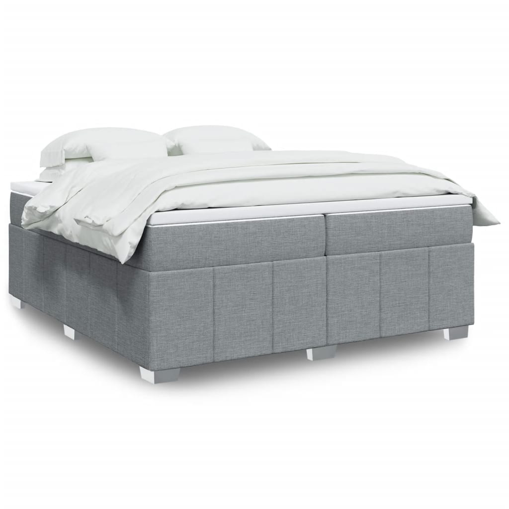 Boxspringbett mit Matratze Hellgrau 80x200 cm Stoff