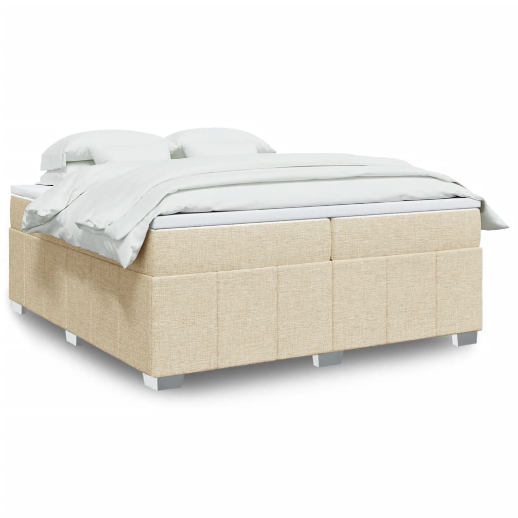 Boxspringbett mit Matratze Hellgrau 80x200 cm Stoff