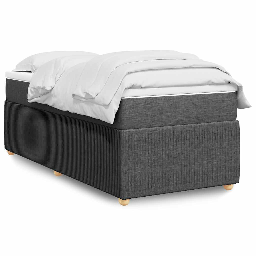 Boxspringbett mit Matratze Hellgrau 80x200 cm Stoff