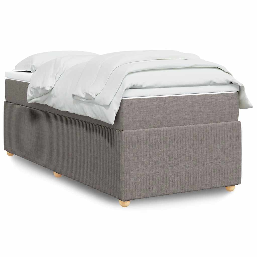 Boxspringbett mit Matratze Hellgrau 80x200 cm Stoff